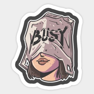 Busy Girl Head Sticker